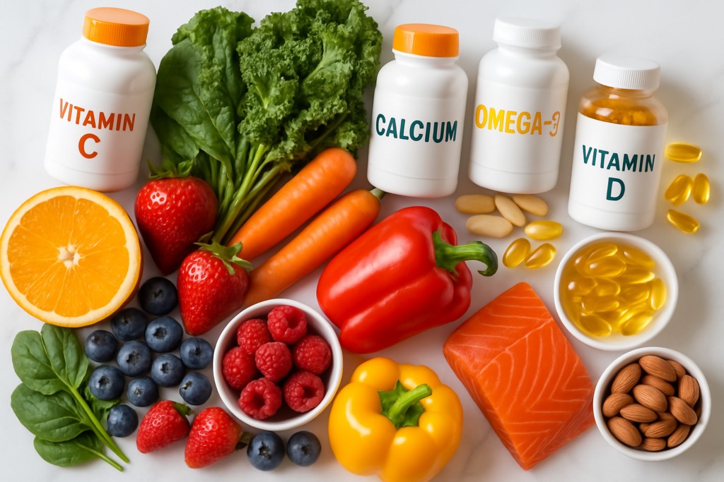 essential vitamins and minerals colorful array 1